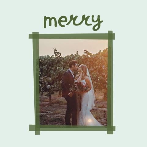 Sending Merry Vibes Bamboo Ornament