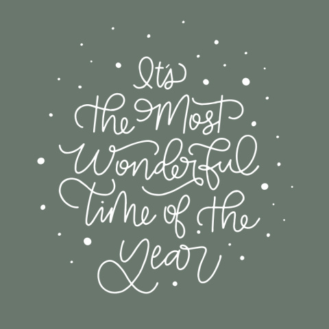 Most Wonderful Time Of The Year Bamboo Ornament