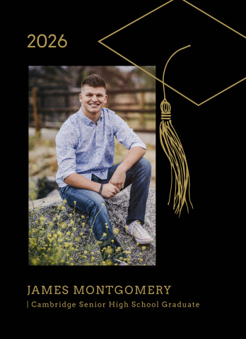 Hand-drawn Grad Tassel Vertical Card