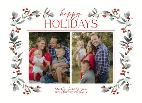 Leaves And Berries Holiday Acrylic Block