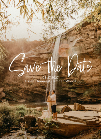 Save The Date Brushed Vertical