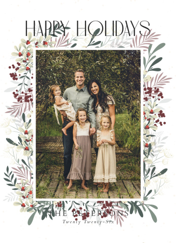 Modern Holiday Floral Acrylic Block