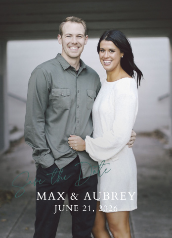 Striped Script Save The Date