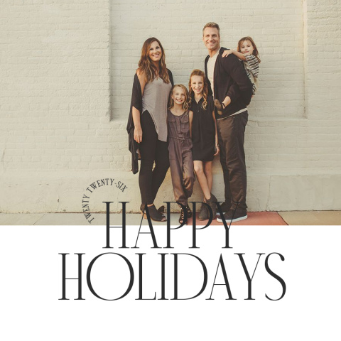 Happy Holidays Editorial Bamboo Ornament