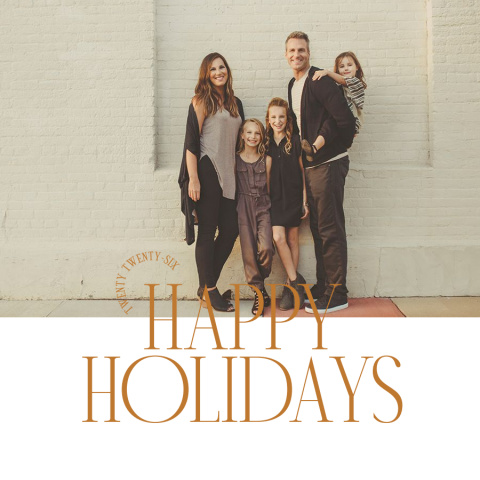 Happy Holidays Editorial Bamboo Ornament