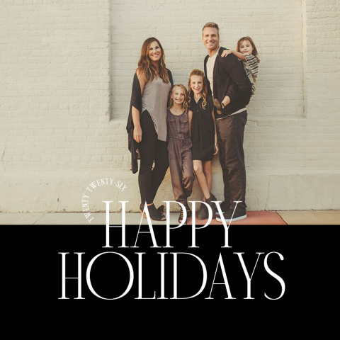 Happy Holidays Editorial Bamboo Ornament