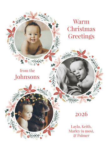 Poinsettia Border Card